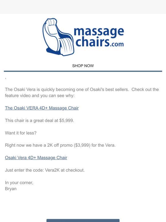 Feature Video:  Osaki 4D+ Ai Vera Massage Chair