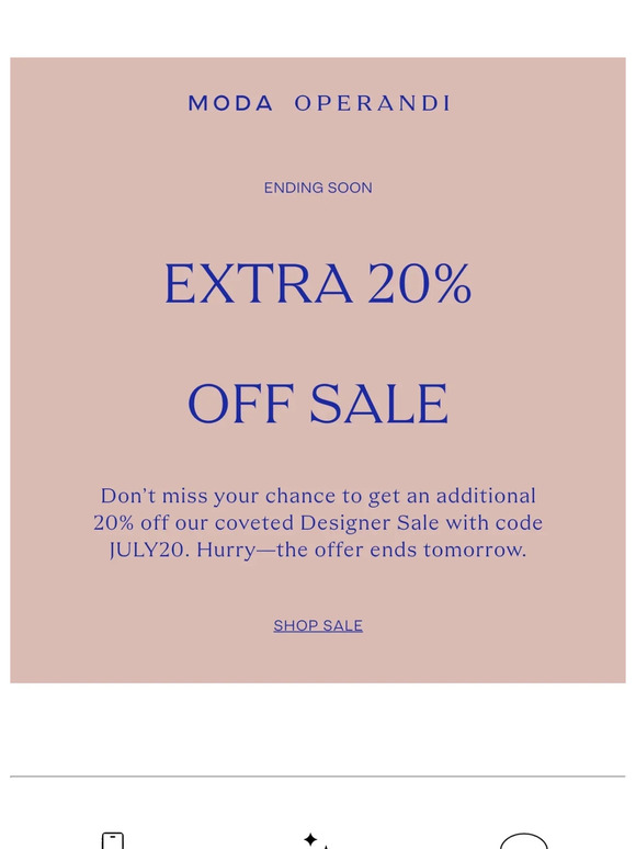 EXTRA 20% OFF ends tomorrow ⏳