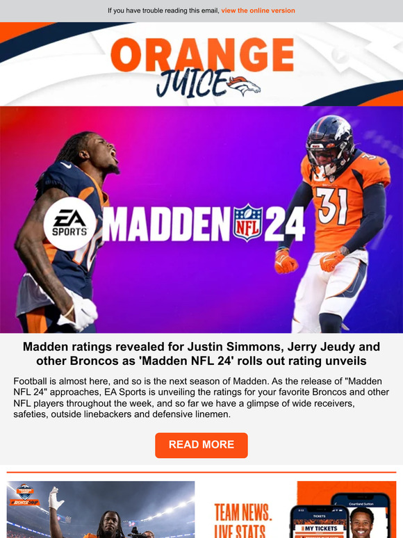 Madden ratings revealed for Justin Simmons, Jerry Jeudy and other Broncos  as 'Madden NFL 24' rolls out rating unveils