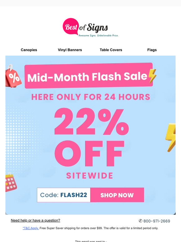 24 Hours Left : 22% off Sitewide