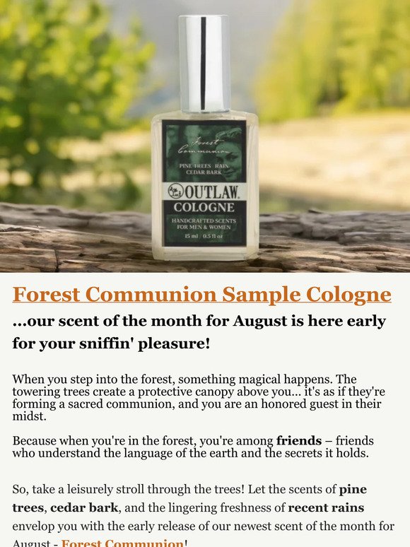 🌲 Forest Communion 🌲 Our scent of the month for August is here EARLY!