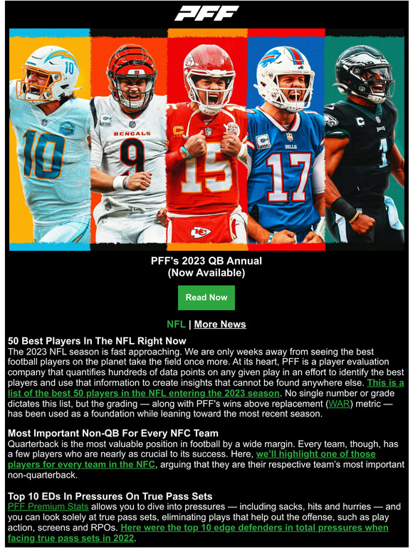 PFF's 2023 QB Annual is LIVE and available to all PFF+ subscribers