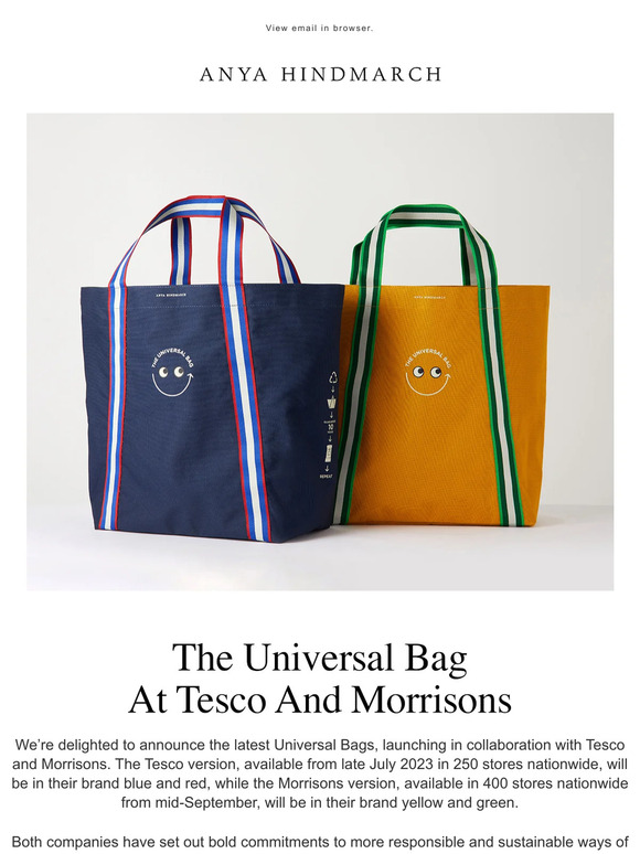 Anya Hindmarch: The latest Universal Bag at Tesco and Morrisons
