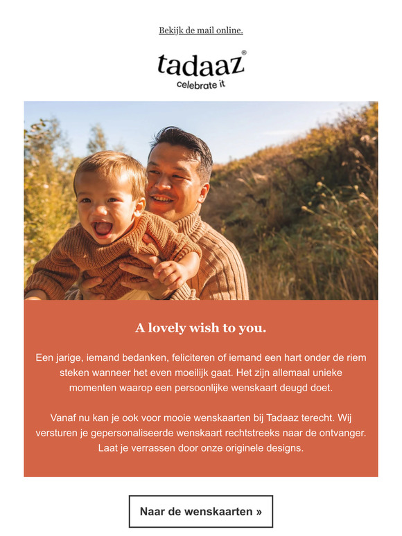 Newsflash. Vanaf nu verstuur je wenskaarten met Tadaaz. 💌