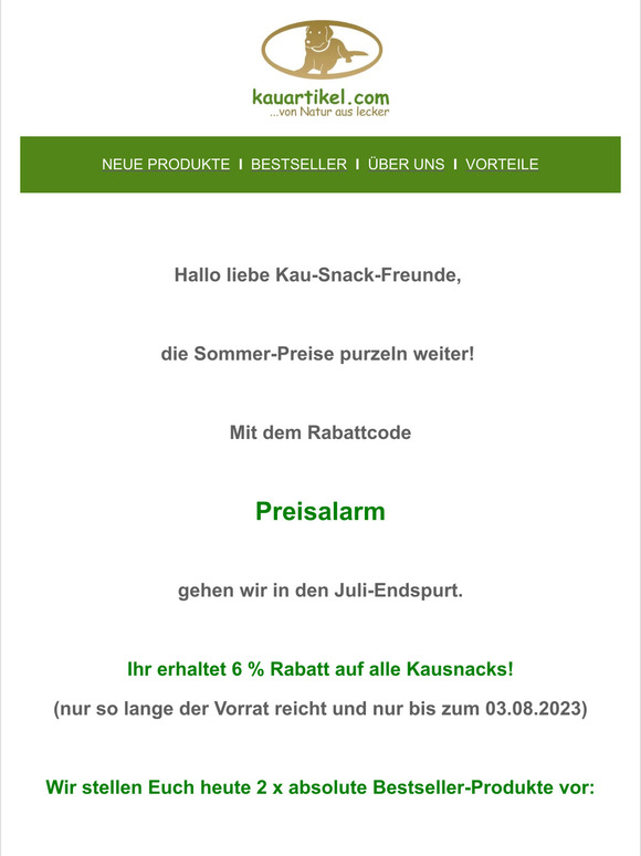Preisalarm bei Kauartikel.com