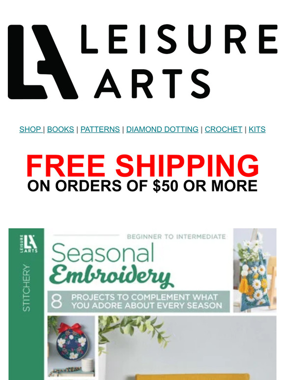 Check out "Seasonal Embroidery"! It's 8 projects to stitch!