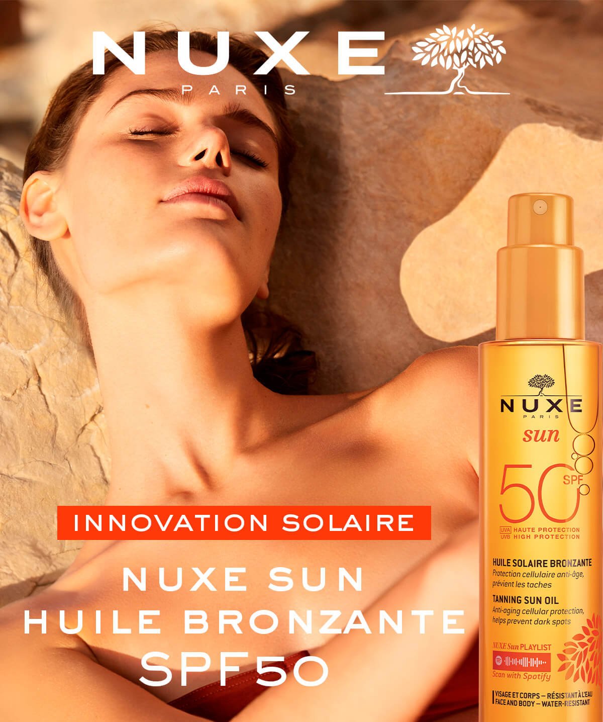 INNOVATION SOLAIRE NUXE Sun Huile Bronzante SPF50