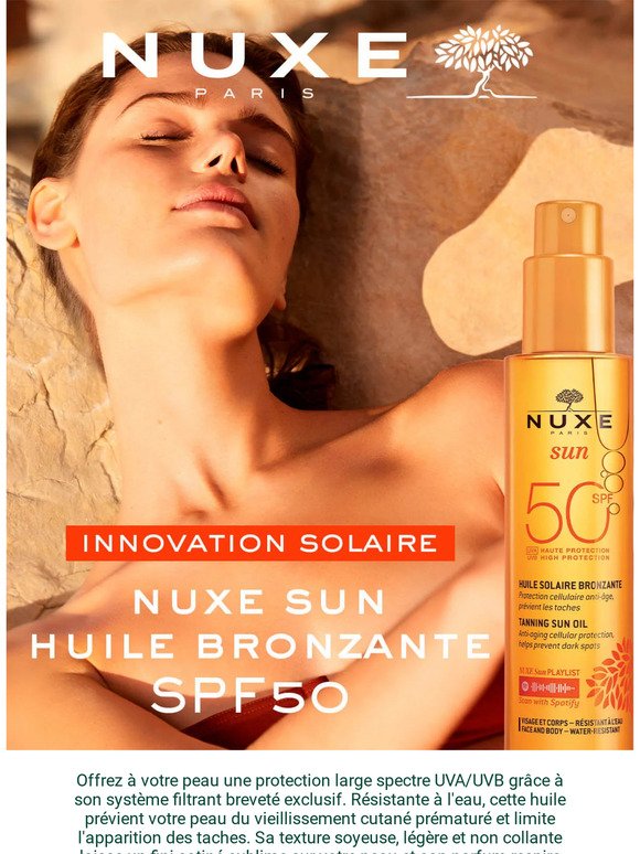 Envie de tester la nouvelle Huile Bronzante SPF50 NUXE Sun ?