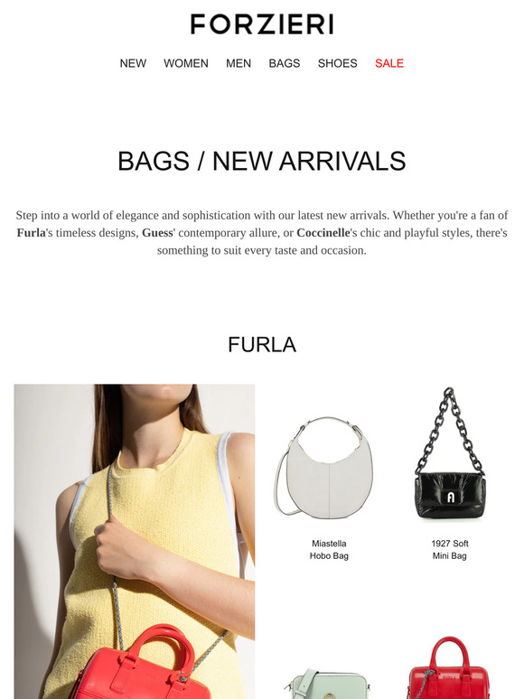 It's Bag Season! Check out the Fresh Arrivals from Furla, Guess, and Coccinelle!