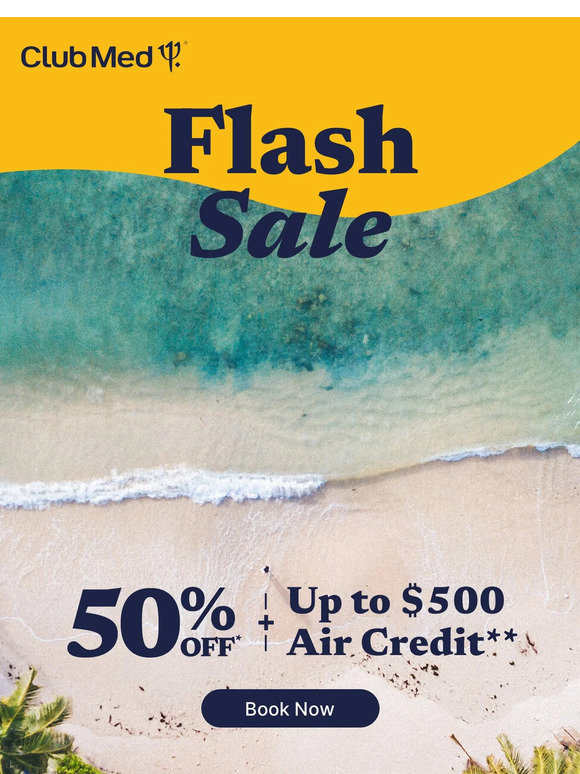 Flash Sale: 50% OFF + Up to $500 Air Credit