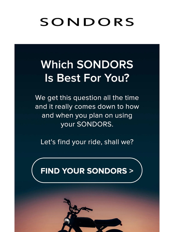 Sondors: Pick Your SONDORS | Let's Find Your Ride | Milled
