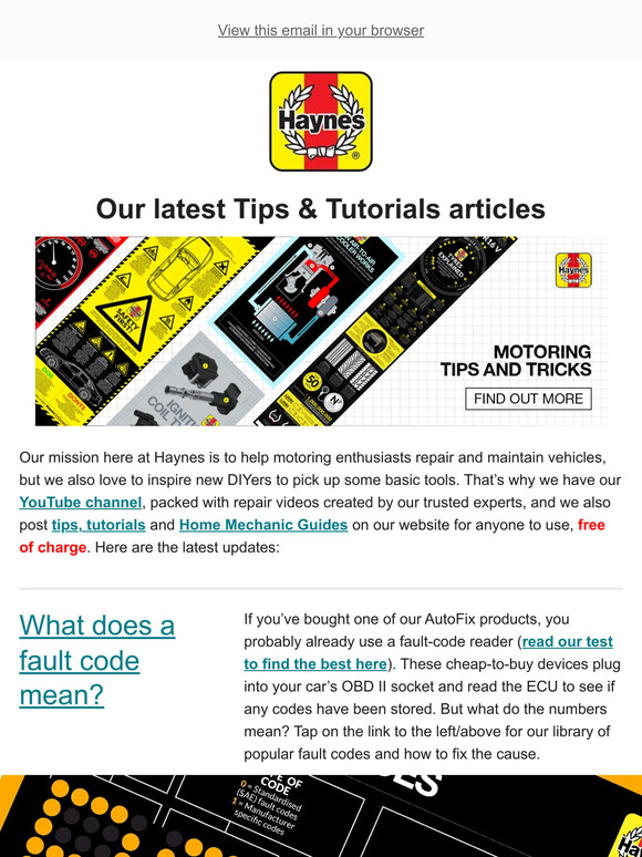 Haynes: 📟 Common fault codes: what do the numbers mean? | Milled