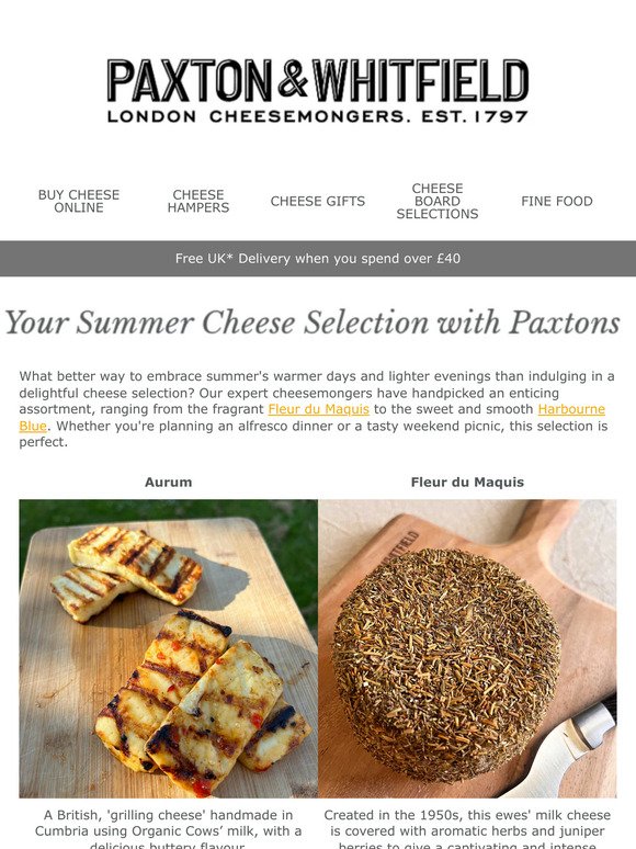 Let Paxton & Whitfield Sort Your Summer Cheese!