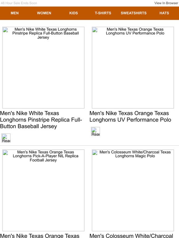 Men's Nike White Texas Longhorns Pinstripe Replica Full-Button Baseball  Jersey