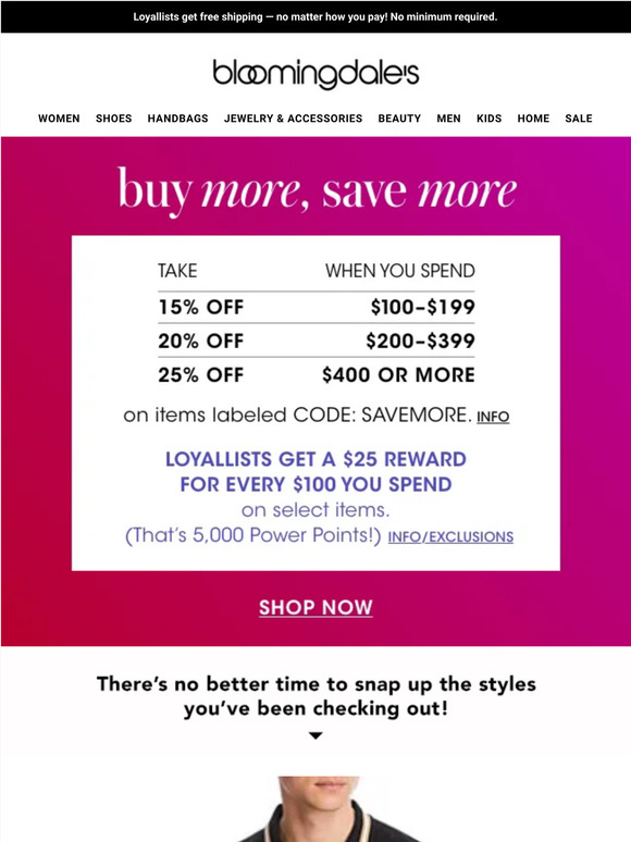 Up To $600 Gift Card With Bloomingdale's Purchase of $2000 (or