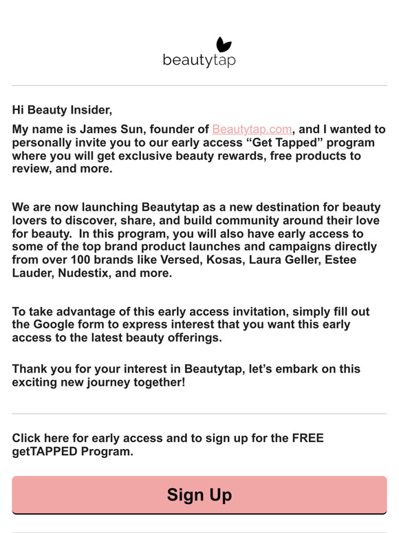 If you missed it.. Invite  Beautytap Free Product Review Program