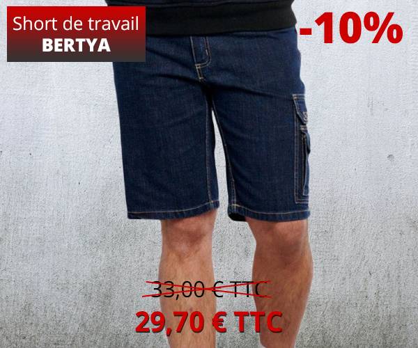 Promo short de travail en jean BERTYA PBV