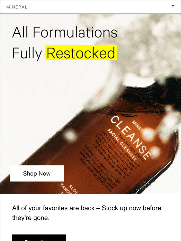 All Formulations Restocked