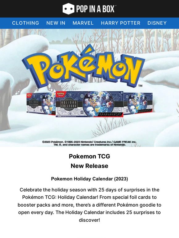 Brand New! Pokemon TCG Holiday Calendars