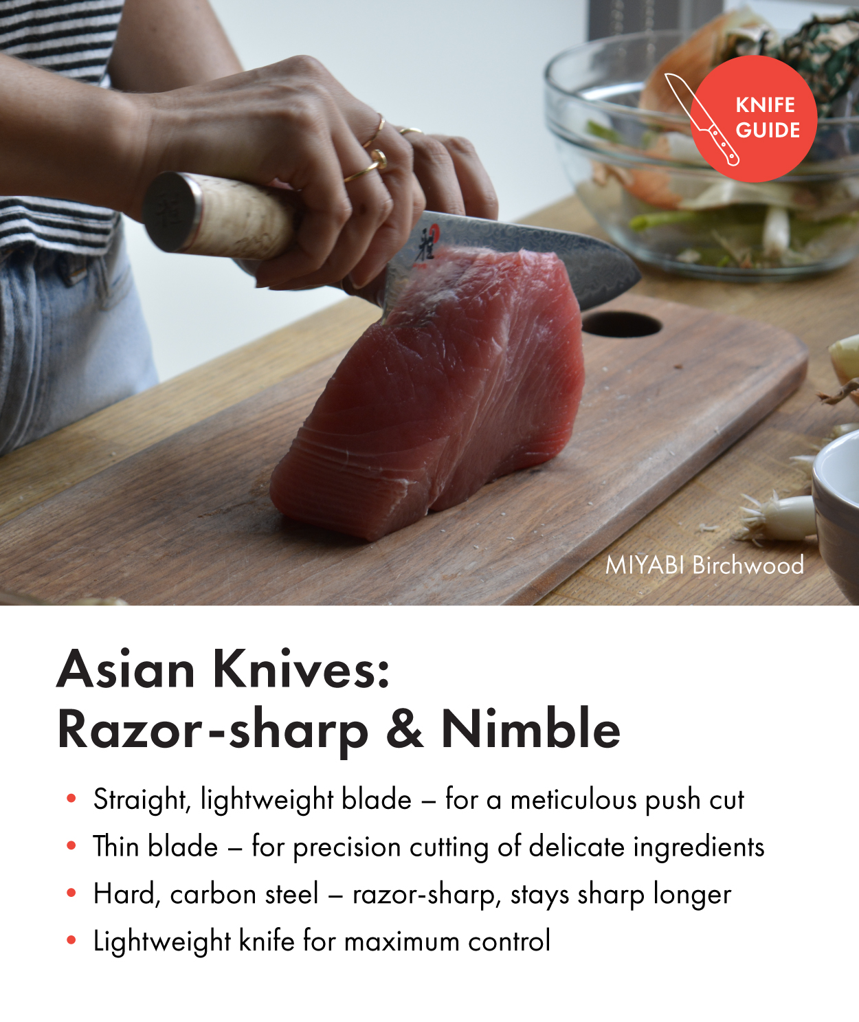 Zwilling Western knives. Asian knives. What’s the diff? Milled