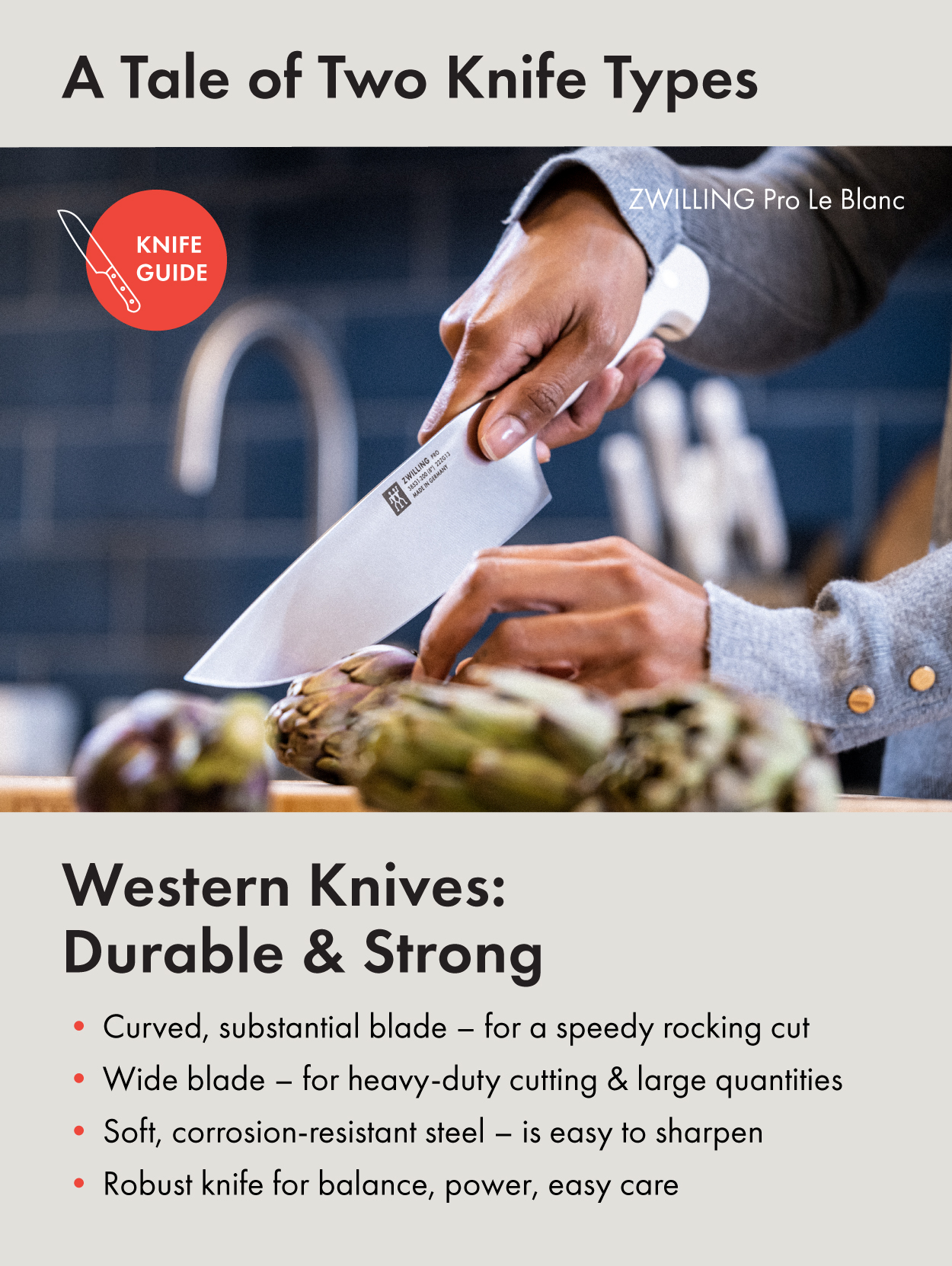 Zwilling Western knives. Asian knives. What’s the diff? Milled