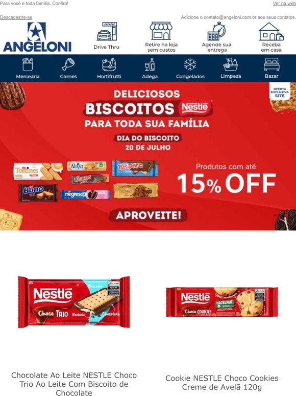 Até 15% OFF em Deliciosos ﻿😋 Biscoitos Nestlé ﻿🍪
