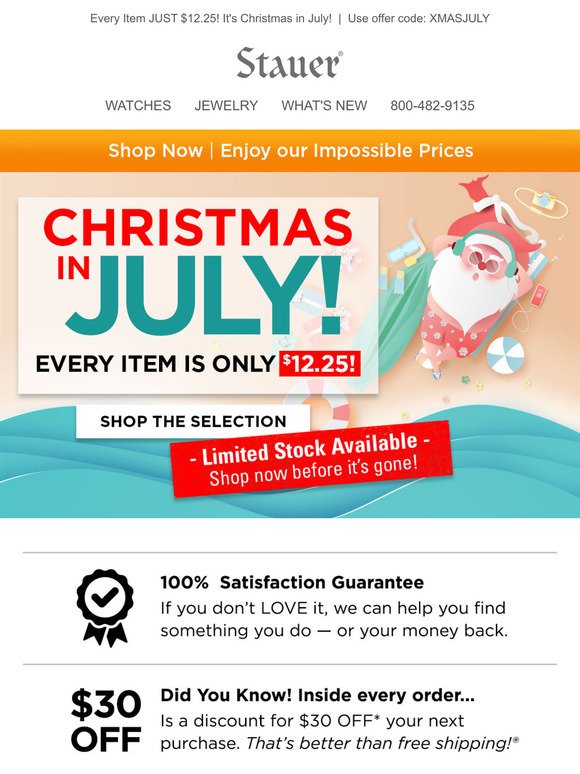 Every item is ONLY $12.25! Christmas in July Sale STARTS NOW!