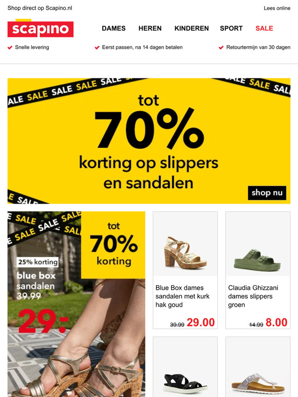 Slippers en sandalen in de sale!