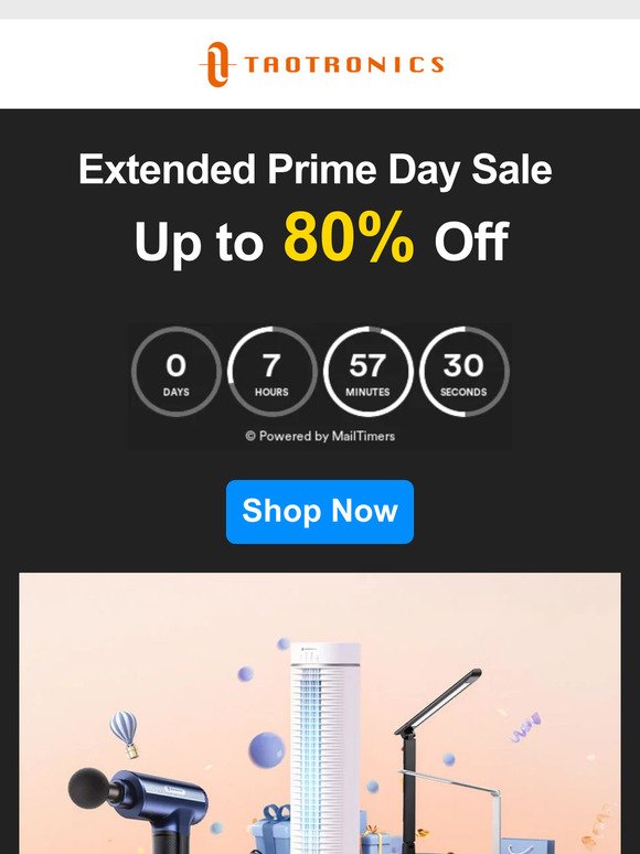 ⏳LAST CALL: Shop Extended Prime Day, Save Up to 80% OFF