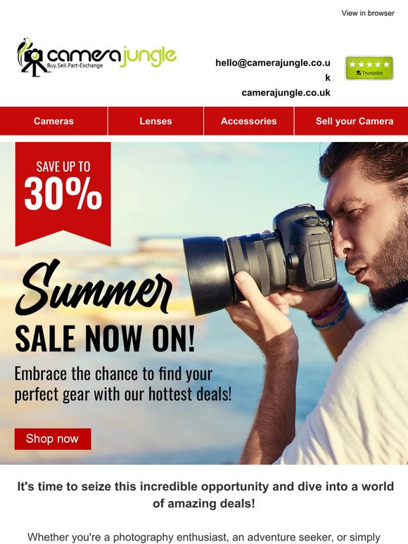 Don't let the summer pass you by without saving! Up to 30% off 🌞📸
