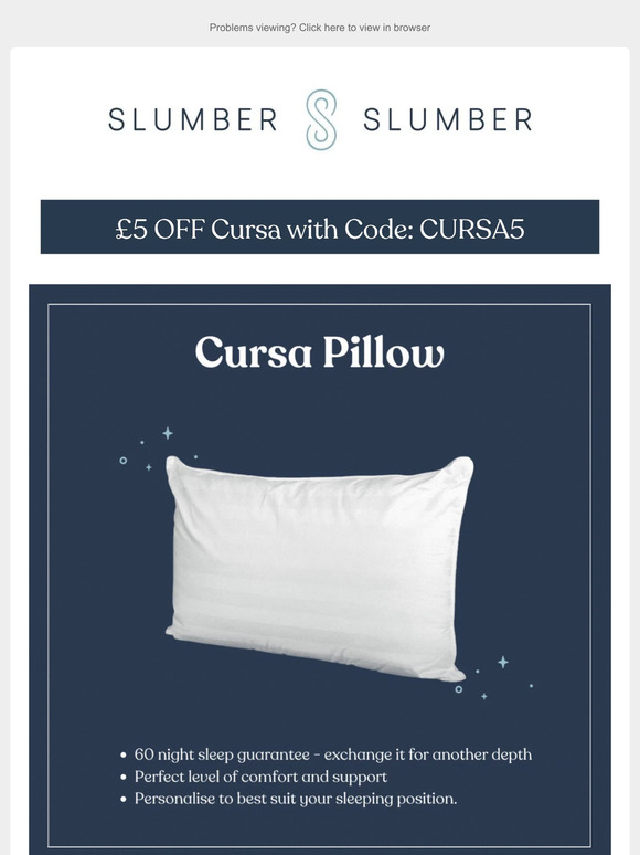 £5 OFF Cursa Pillows with code CURSA5