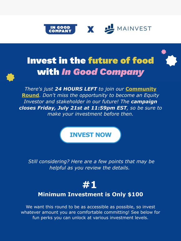 Just 24 hours left to invest...