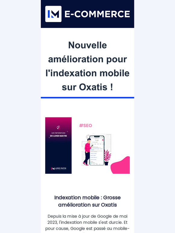 GA4 & indexation mobile : Oxatis (LM E-Commerce) se modernise