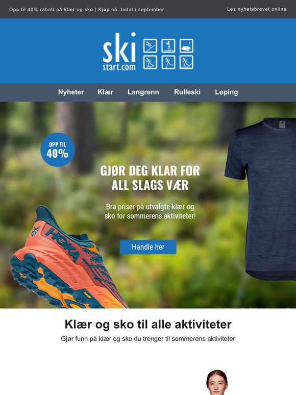 Klær & sko - opp til 40% rabatt