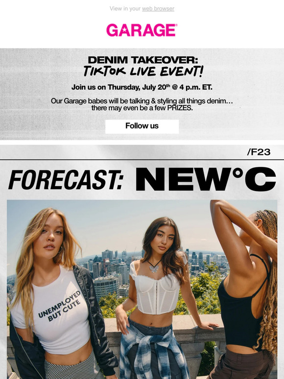 Garage new styles hotter than the forecast 🥵 Milled