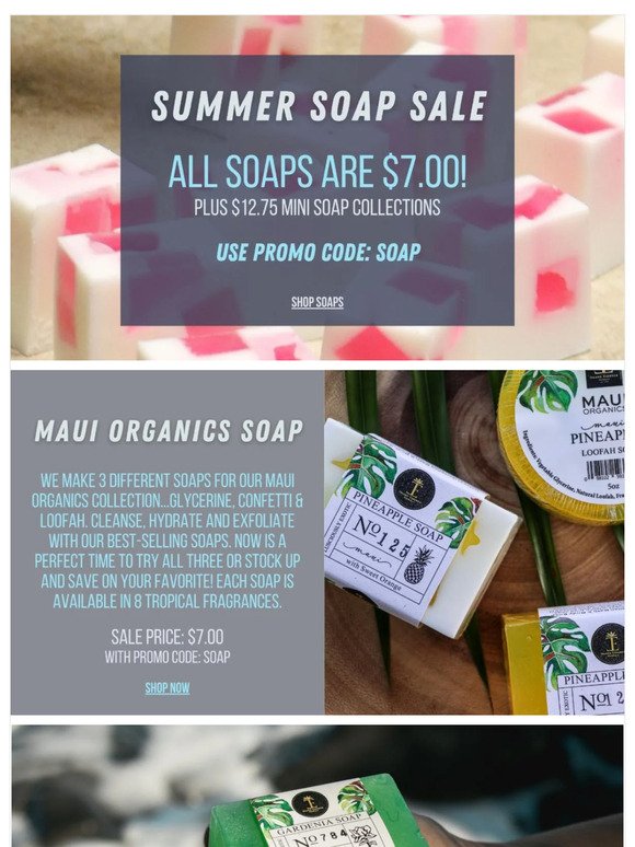 OUR SUMMER SOAP SALE STARTS NOW | All Single Soaps are $7.00!