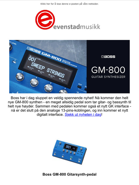 Nyhet! Boss GM-800 Gitarsynth
