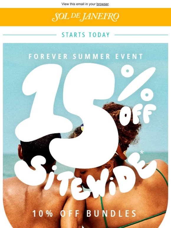 15% off sitewide starts now! 🎉