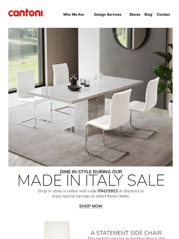 Save on Italian-Made Designs for Your Dining Space
