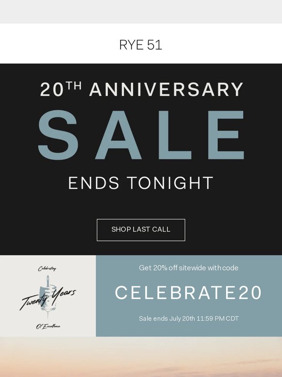 [LAST CALL] 20% Off for our 20th Anniversary Sale