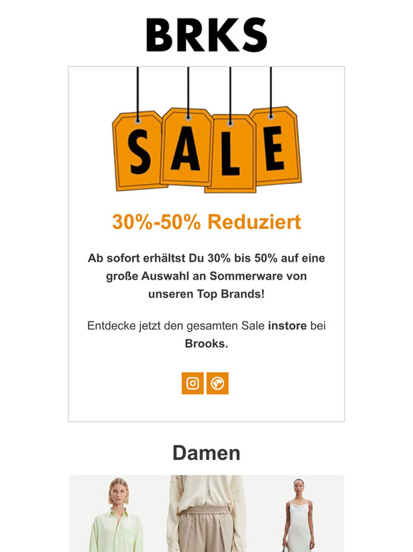 30% bis 50% auf Sommerware