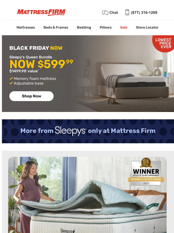 Mattress Firm Open me for an update—you'll be happy about this Milled