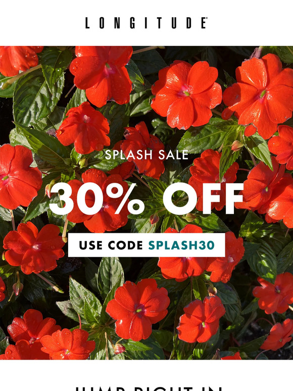 Made you look! Splash into 30% off
