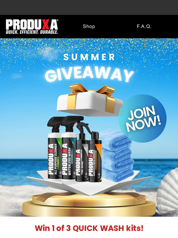 Want free car washing supplies?