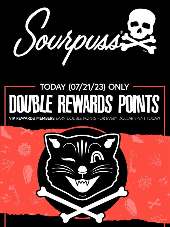 TODAY ONLY: VIP Rewards Members Earn DOUBLE REWARDS POINTS 🎉