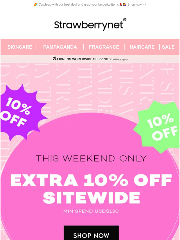 🍓Highlight of the Week ✨Weekend Only! Sitewide Extra 10% off