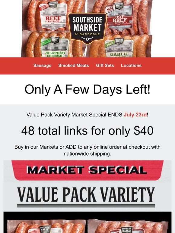 Final Days: Value Pack Variety Market Special! ⏰