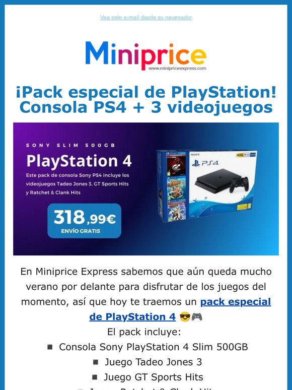 Pack consola PlayStation 4 + tres videojuegos 🎮
