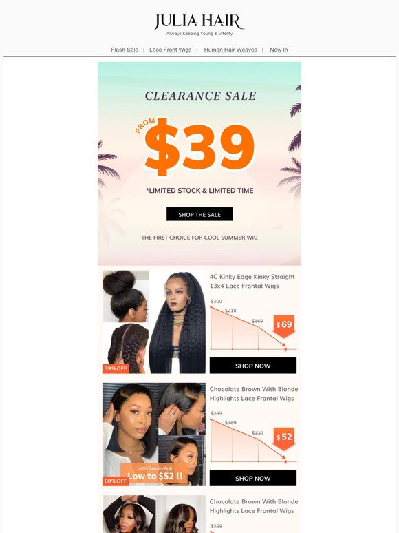 How Does $39 Clearance Sale Sound?